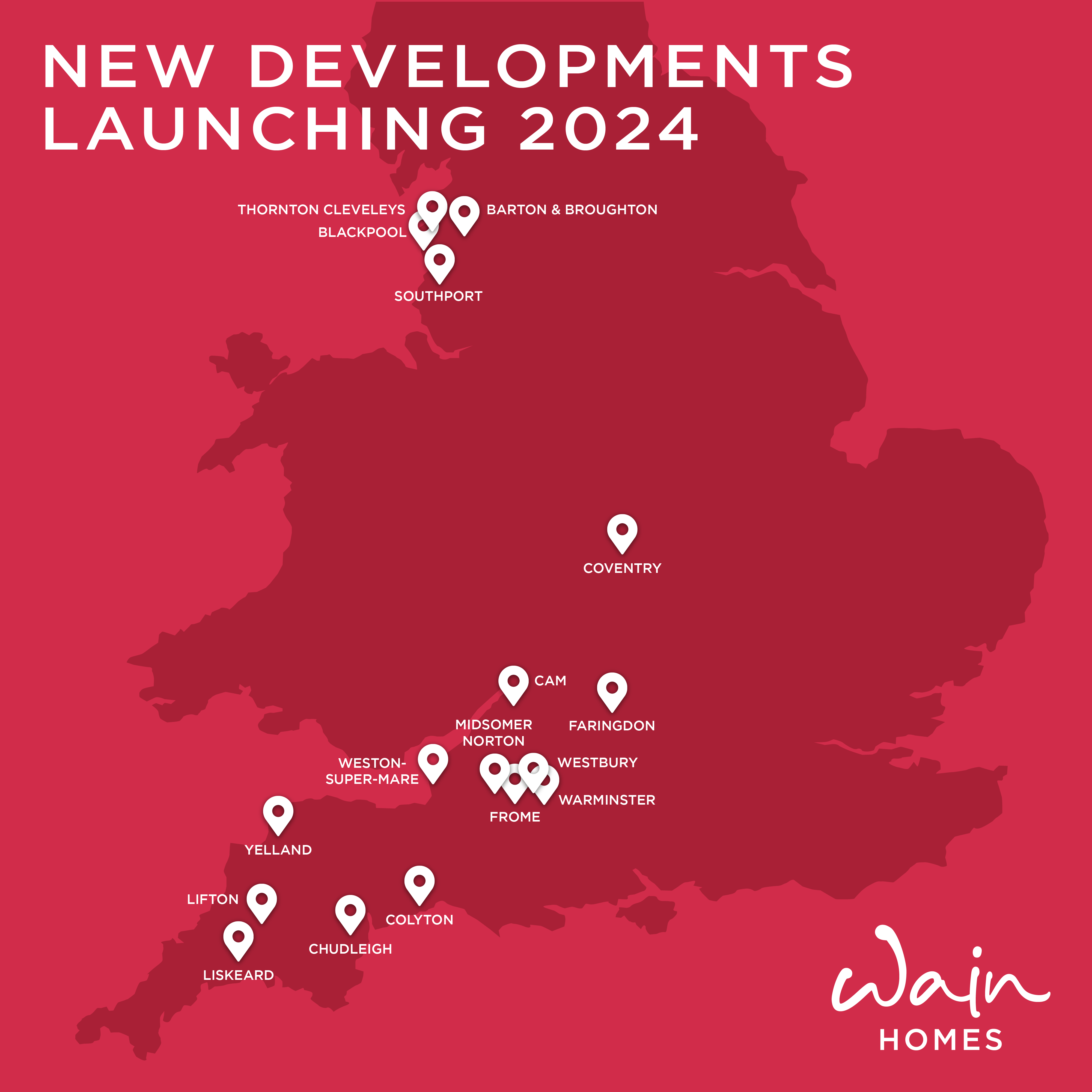 Sixteen new developments launching across the UK this year